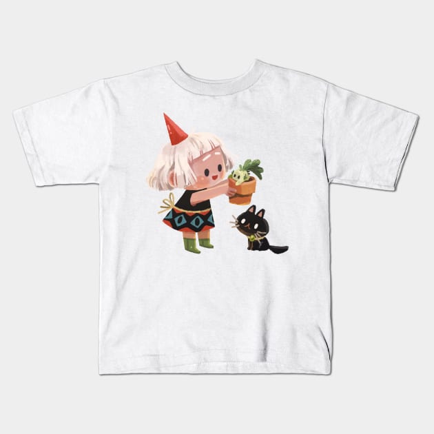 Plant Witch Kids T-Shirt by Nina Nill